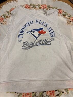 White Sleeveless Baseball Club Tank